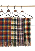 شال 4خونه رنگی پشمی کد1004706