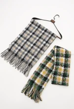 شال 4خونه رنگی پشمی کد1004706