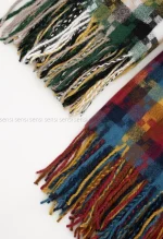 شال 4خونه رنگی پشمی کد1004706