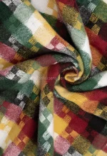 شال 4خونه رنگی پشمی کد1004706