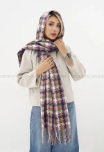 شال 4خونه رنگی پشمی کد1004706