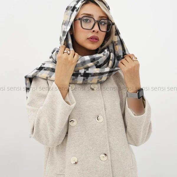 شال 4خونه رنگی پشمی کد1004706