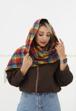 شال 4خونه رنگی پشمی کد1004706
