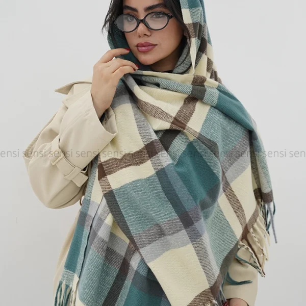 شال 4خونه پشمی کد1004702