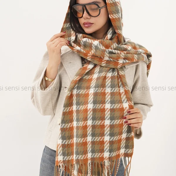 شال 4خونه پیچازی پشمی کد1004701