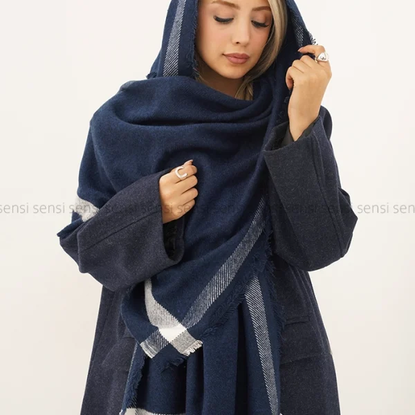 شال بافت موهری حاشیه دار کد1004703