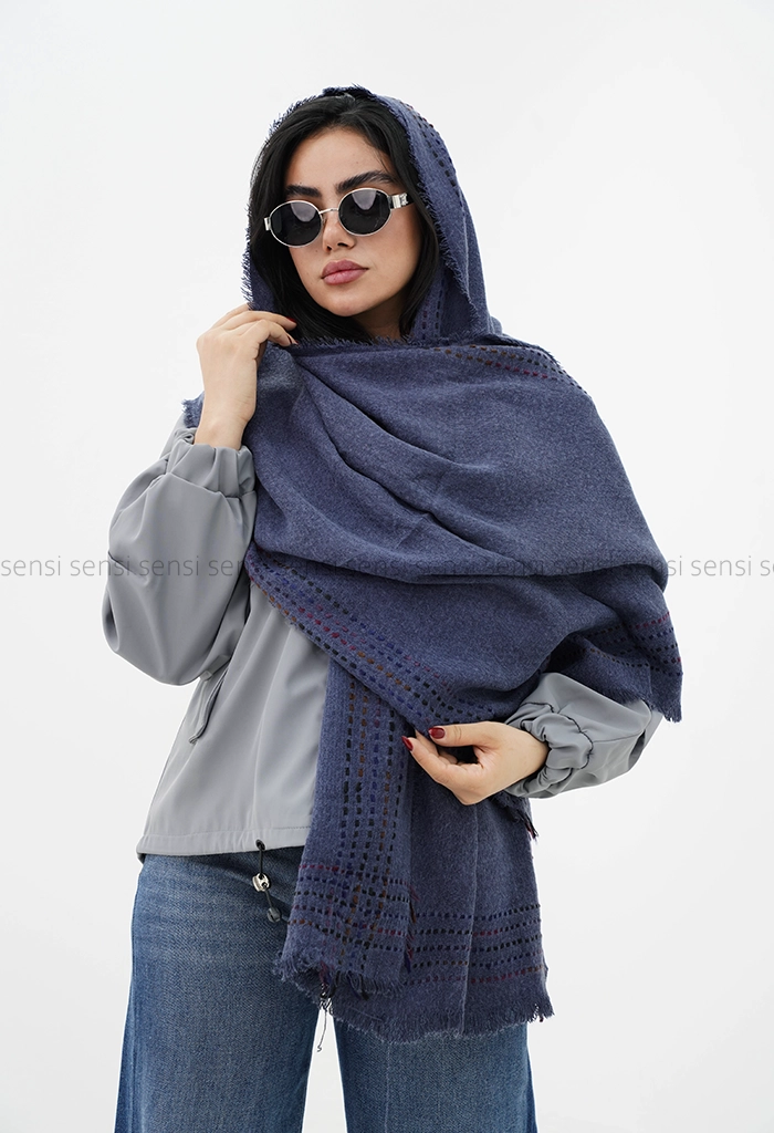 شال بافت موهری خط چین کد1004704