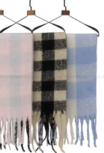 شال بیگ طرح دار پشمی کد1004605