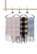 شال بیگ طرح دار پشمی کد1004605