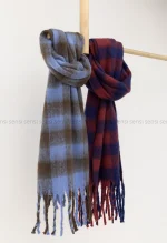 شال بیگ طرح دار پشمی کد1004605