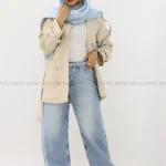 شلوارجین وایدبلت کمربند دارکد1004723