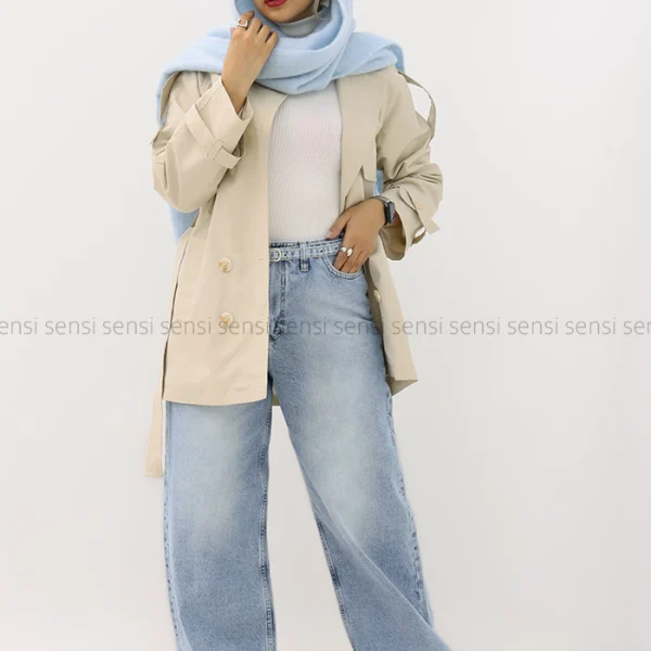 شلوارجین وایدبلت کمربند دارکد1004723