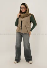 وست کتان کج راه آستر دارکد1004666