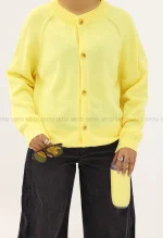 ژاکت بافت جلو دکمه کد1004534