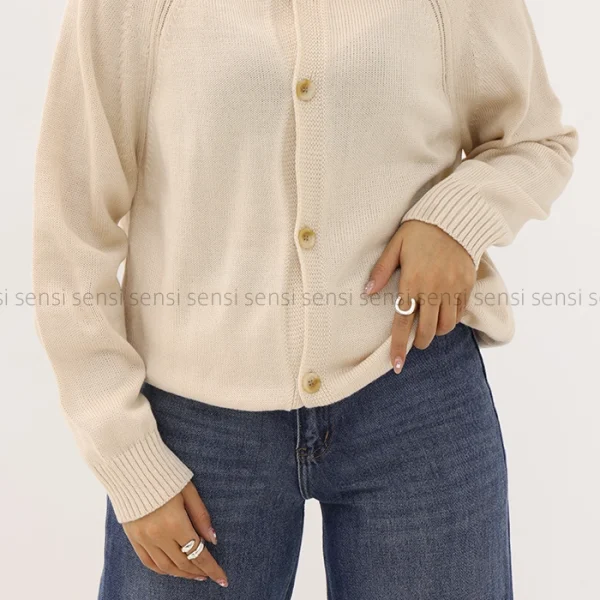 ژاکت بافت جلو دکمه کد1004534