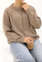 ژاکت بافت جلو دکمه کد1004534