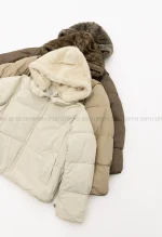 کاپشن وارداتی آستر دار کلاه پوست کد1004857