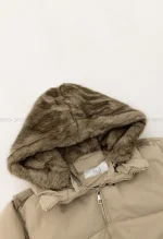 کاپشن وارداتی آستر دار کلاه پوست کد1004857