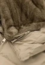 کاپشن وارداتی آستر دار کلاه پوست کد1004857