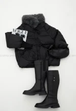 کاپشن وارداتی آستر دار یقه پوست کد1004850