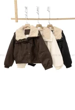 کاپشن چرم وارداتی یقه تدی کد1004847