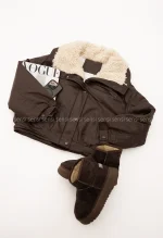 کاپشن چرم وارداتی یقه تدی کد1004847