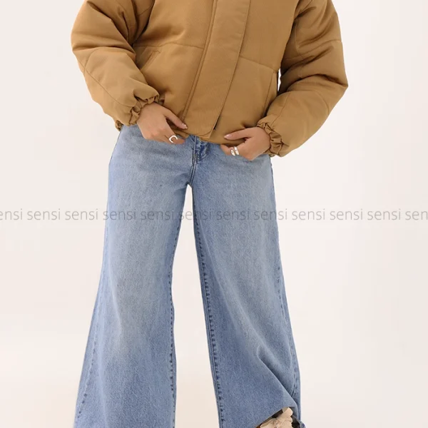 کاپشن کوتاه کتان کج راه کد1004770