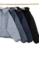 کاپشن کوتاه کتان کج راه کد1004770