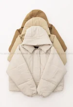 کاپشن کوتاه کتان کج راه کد1004770