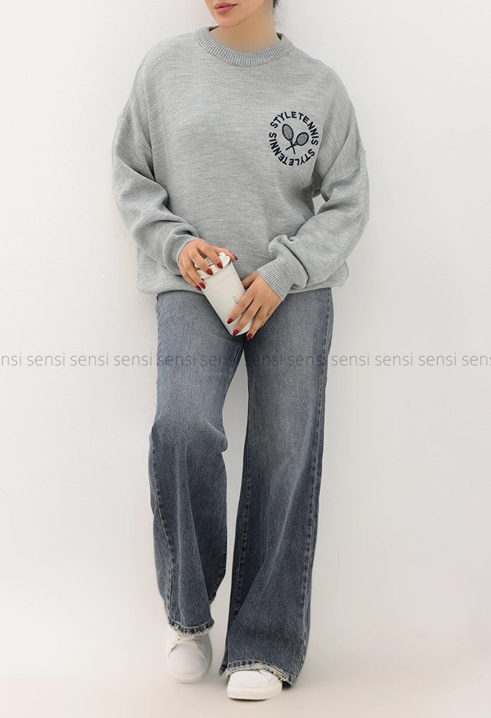 بافت یقه گرد گلدوزی تنیس کد1004903