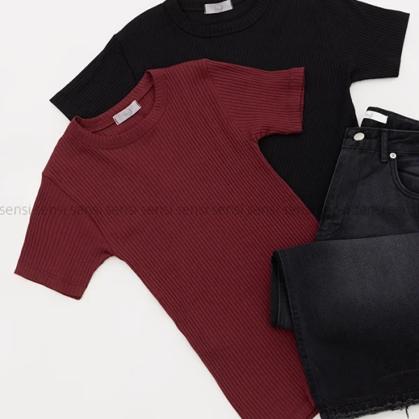 بلوز آستین کوتاه کبریتی کد1005016