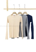 بلوزکبریتی کشی یقه گرد کد1005014