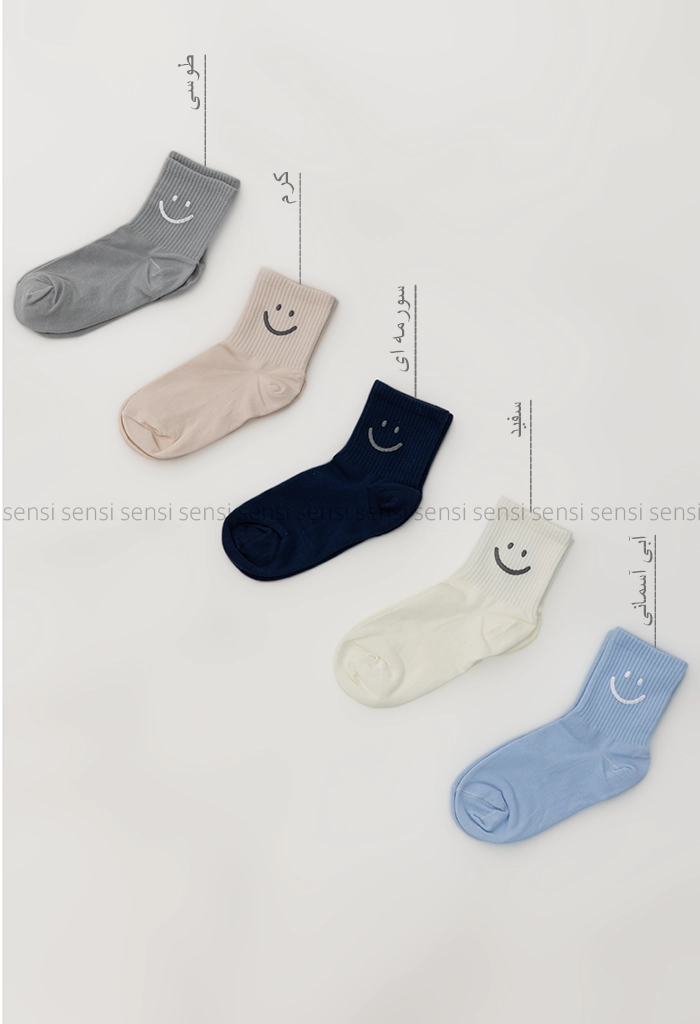 جوراب Smile نیم ساق پنبه کد1004980