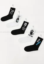 جوراب اسکلت ساق دار پنبه کد1004995