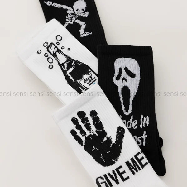 جوراب اسکلت ساق دار پنبه کد1004995