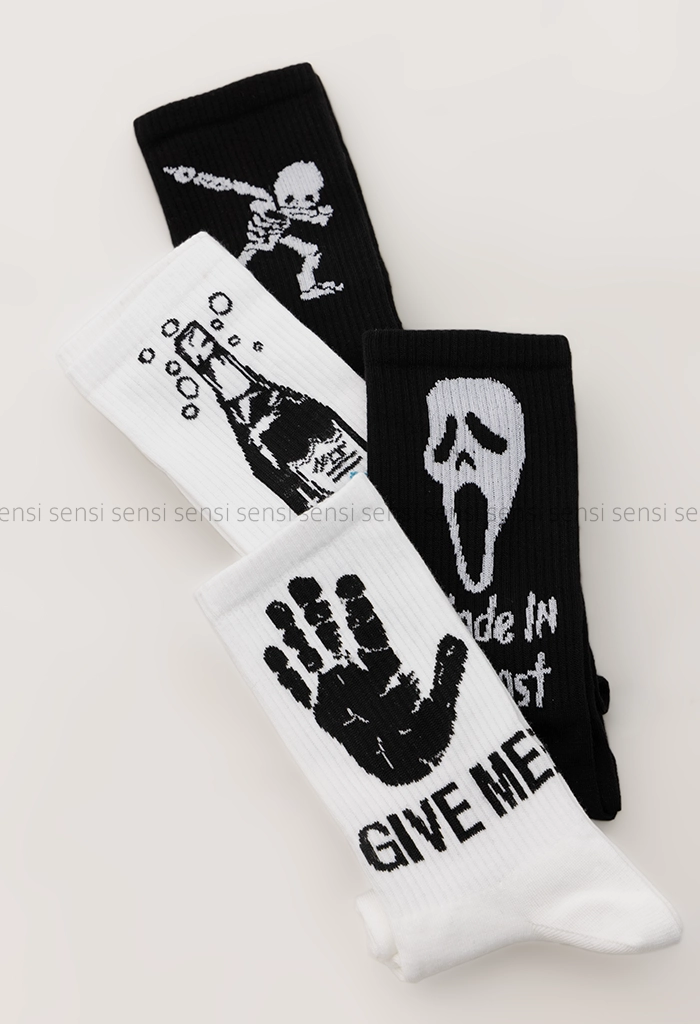 جوراب اسکلت ساق دار پنبه کد1004995