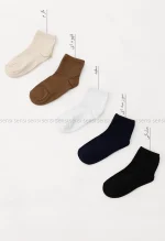 جوراب ساده رنگی نیم ساق پنبه کد1004924