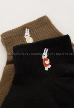 جوراب گلدوزی خرگوش مچی پنبه کد1004984