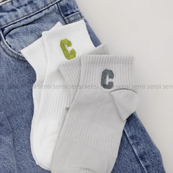 جوراب گلدوزی نیم ساق پنبه کد100498