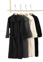 پالتو فوتر 2دکمه یقه ایستاده آستر دار@ کد1004814