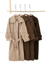 پالتو فوتر 2دکمه یقه ایستاده آستر دار@ کد1004814