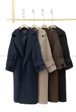 پالتو فوتر پشت دکمه آستر دار کد1005030