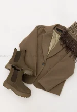 کت فوتر باکسی تک دکمه آستر دارکد1004802